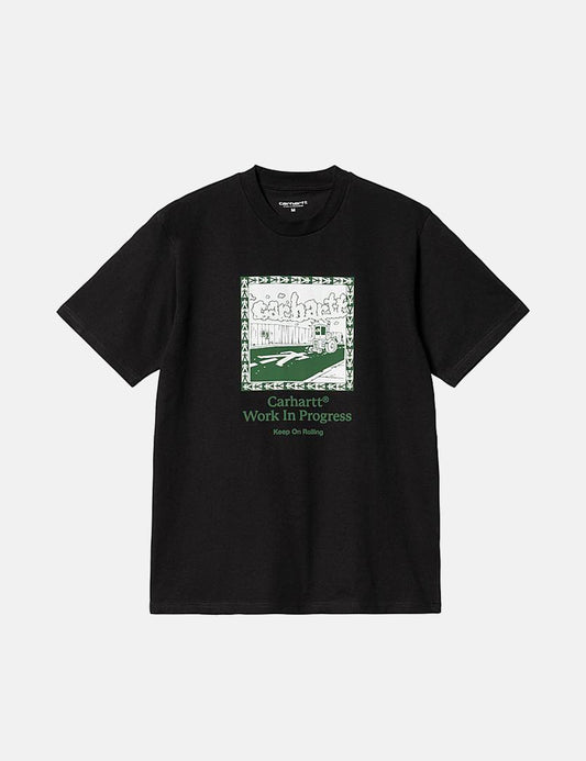 Dampfwalzen-T-Shirt – Schwarz