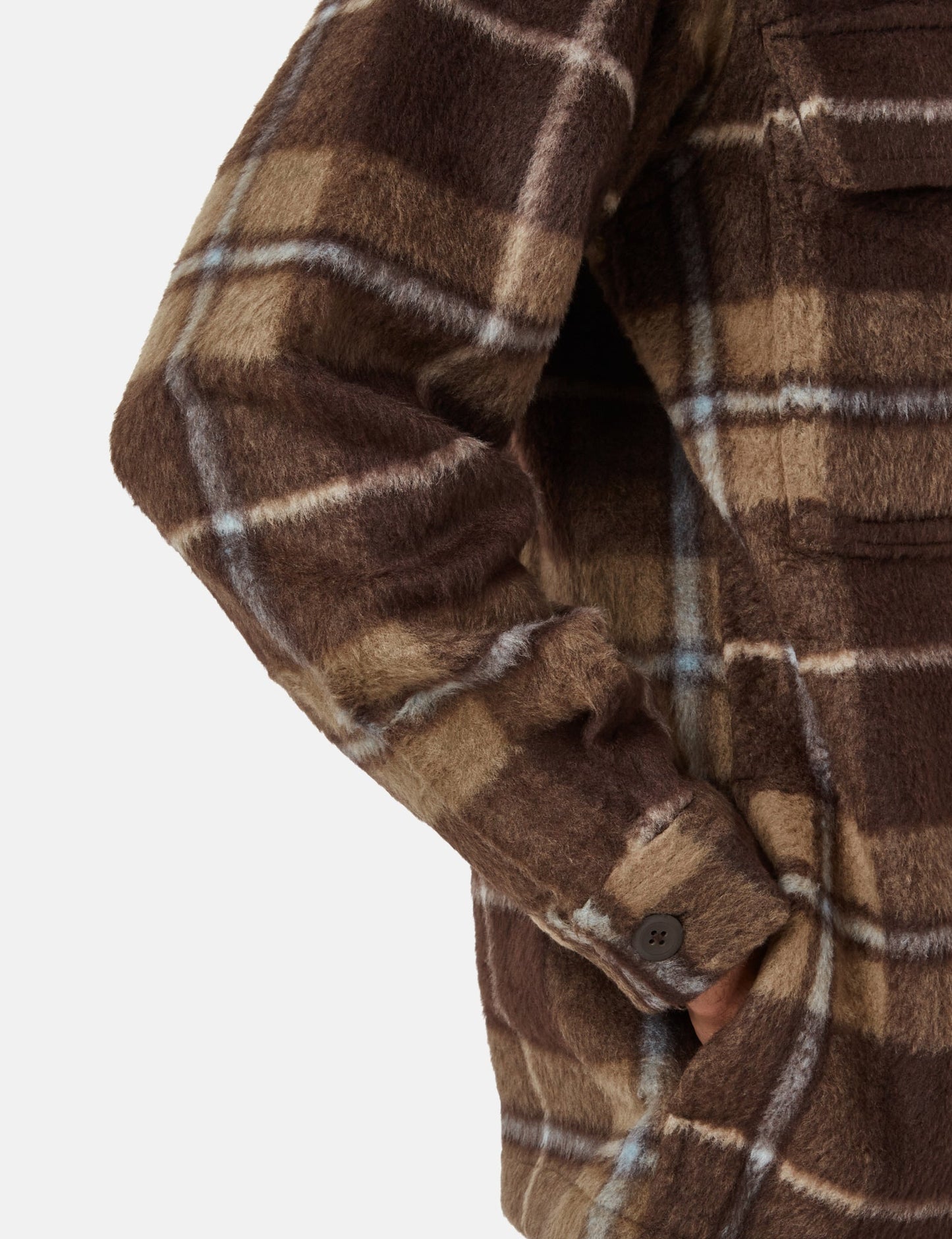 Manning Check Overshirt – Dunkles Umbra-Braun/Leder