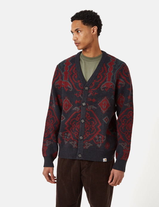 Strickjacke „Verse“ (Verse Jacquard) – Dunkelmarineblau