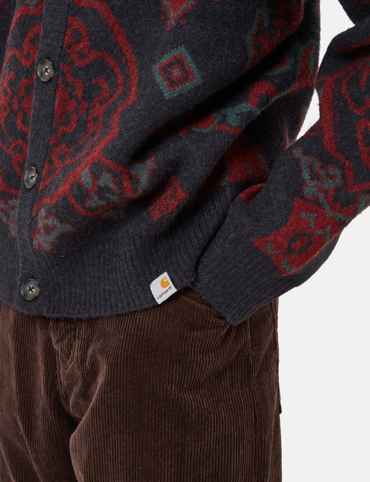 Strickjacke „Verse“ (Verse Jacquard) – Dunkelmarineblau