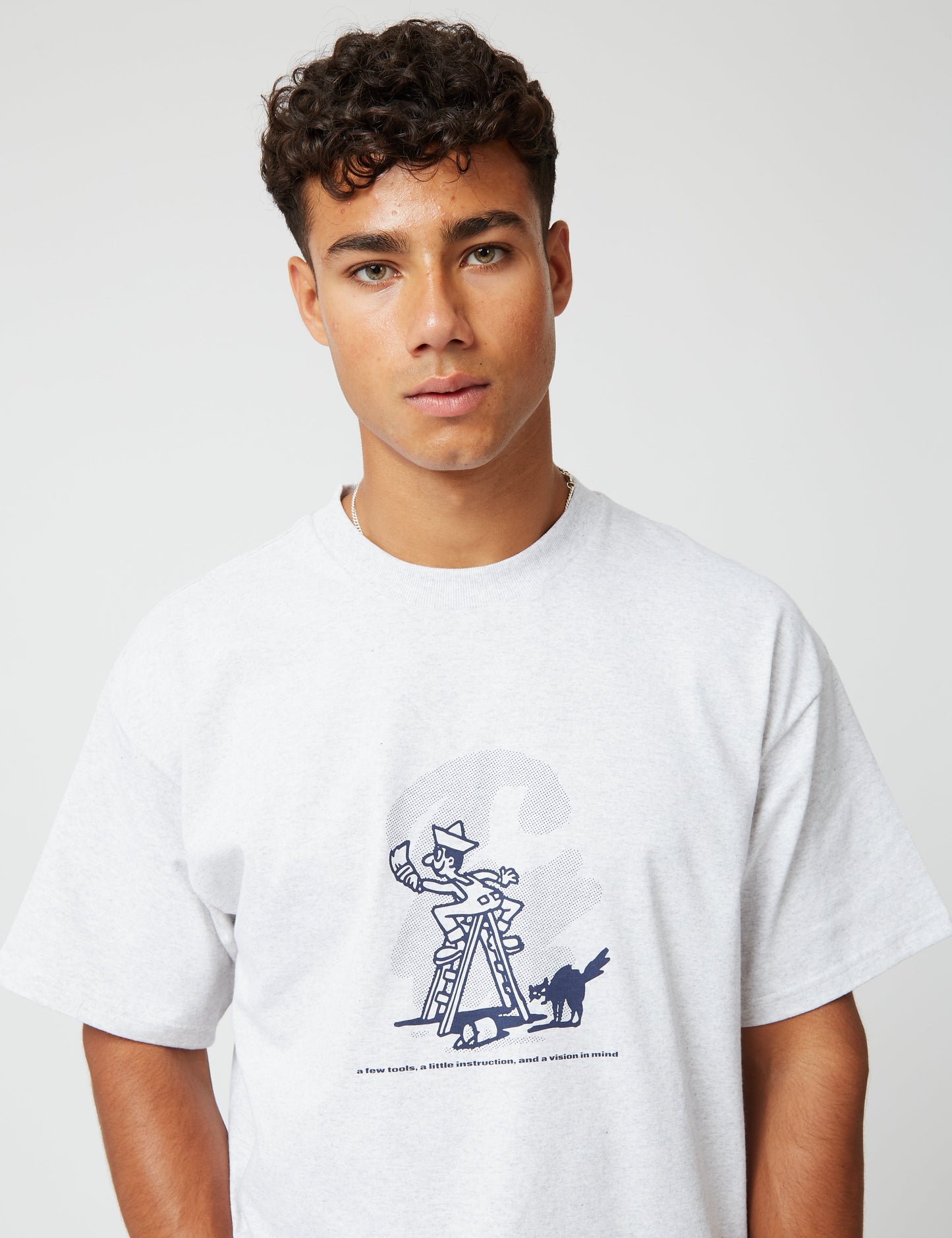 Lucky Painter T-Shirt – Aschmelierter Grauton/Enzianblau