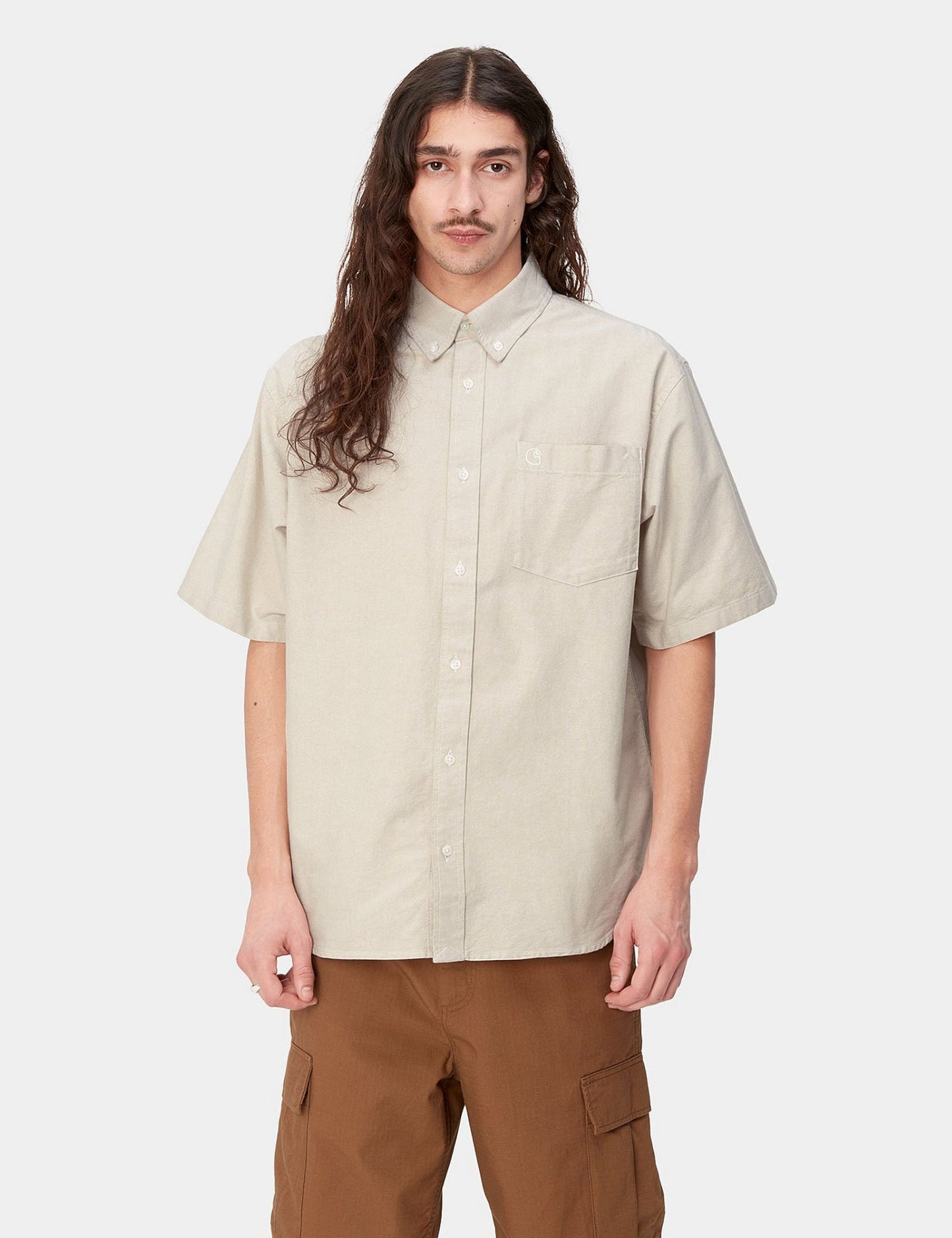 Hemd Braxton – Bleached Blue/Wax