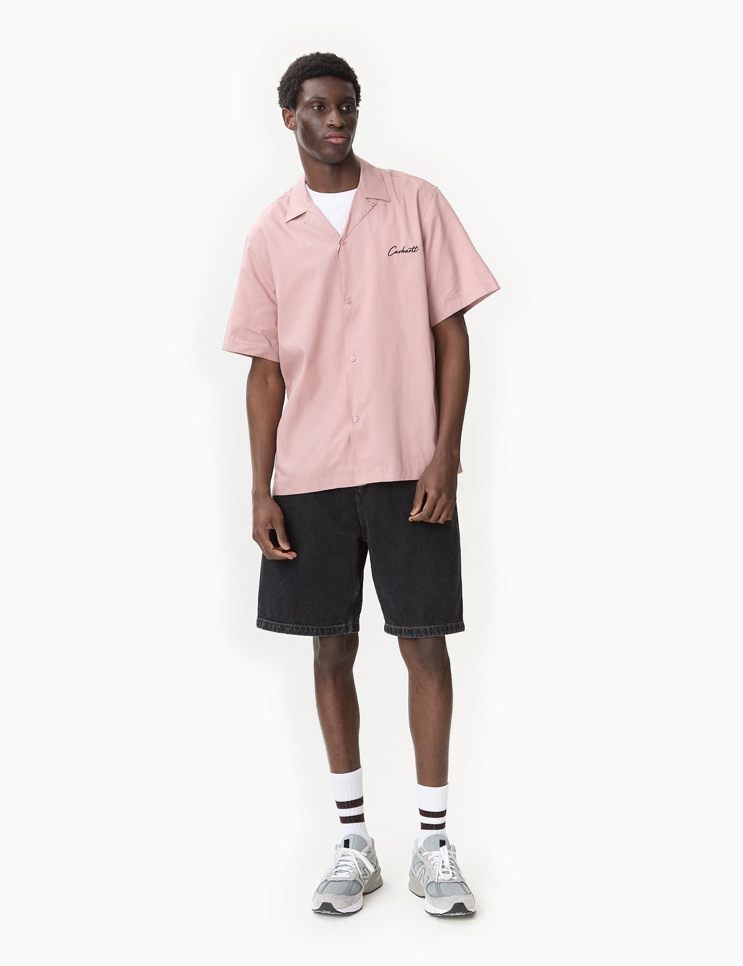 Kurzarmhemd Delray - Glassy Pink/Black