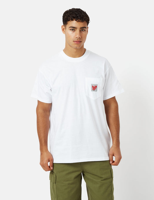 Stretch-T-Shirt mit Tasche (Regular/Bio) – Weiß