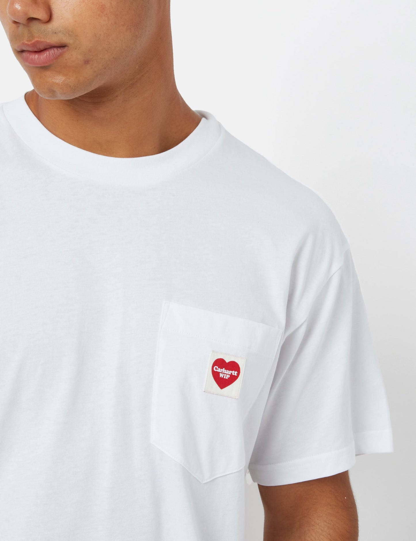 Pocket Heart T-Shirt (locker geschnitten) - Weiß