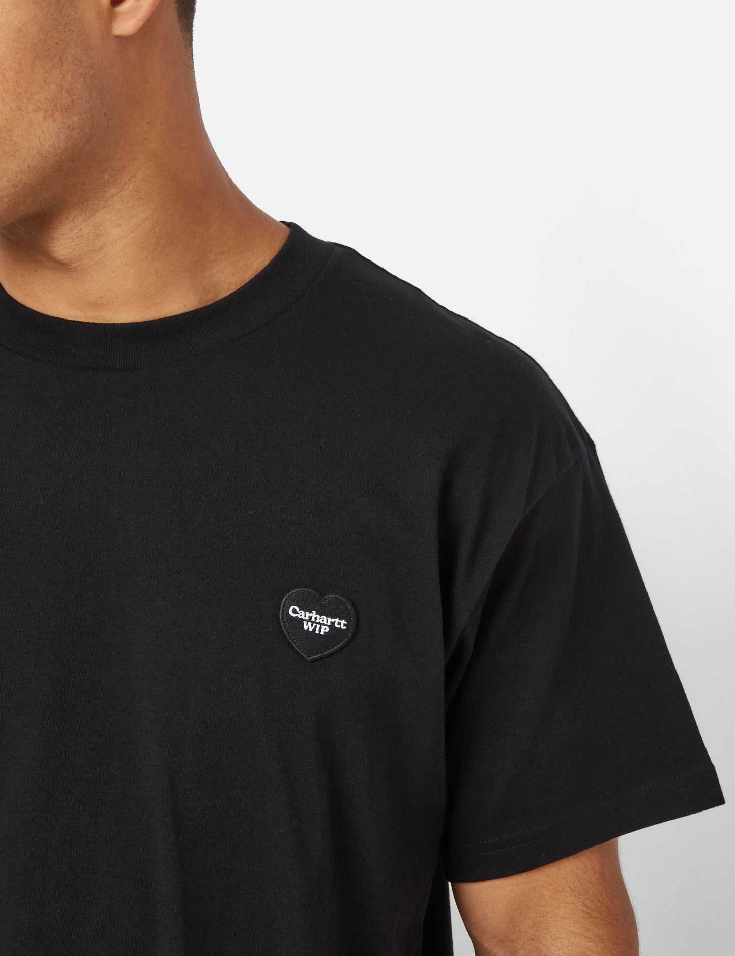 T-Shirt „Doppeltes Herz“ (Bio) – Schwarz