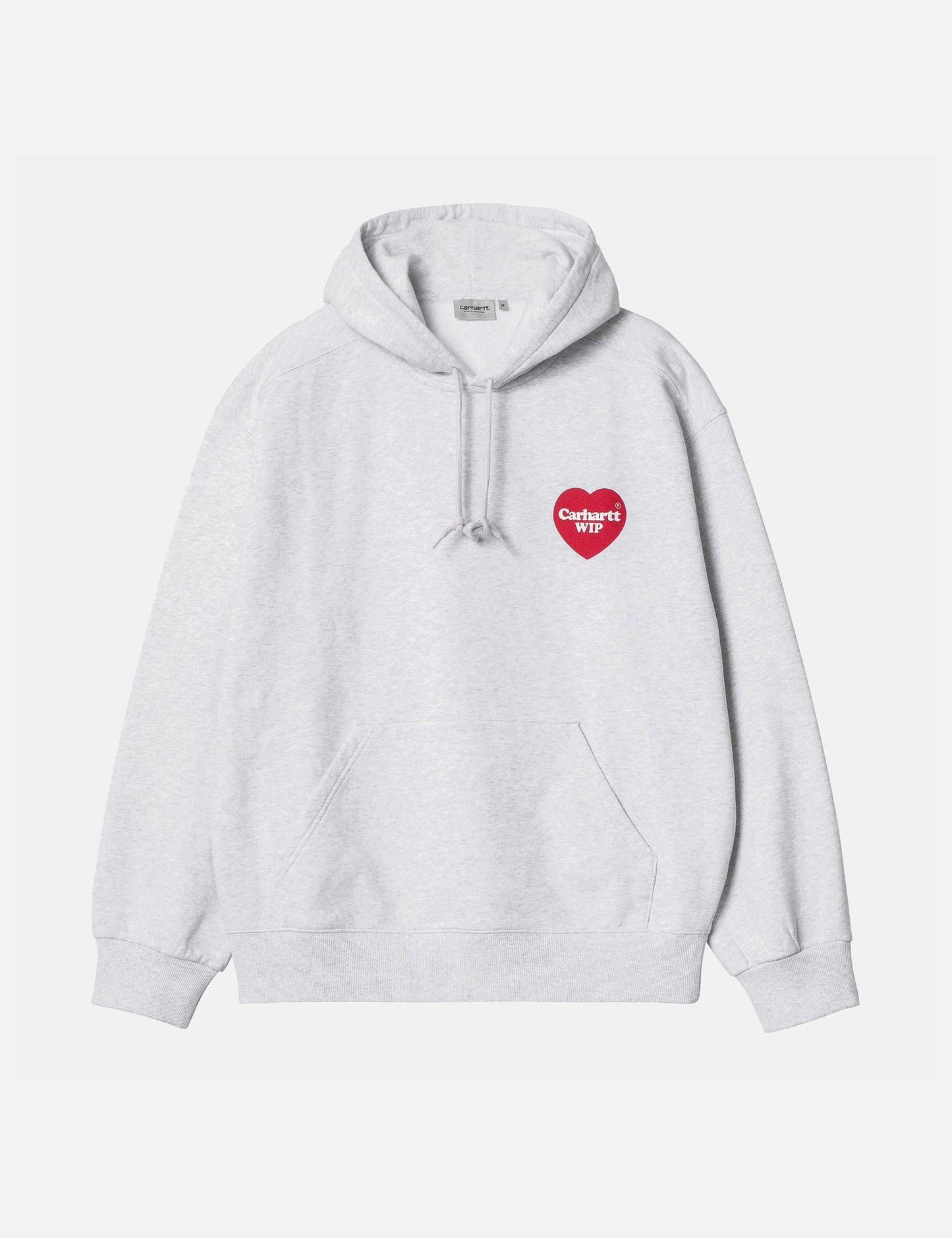 Kapuzenpullover Herz-Patch – Grau meliert