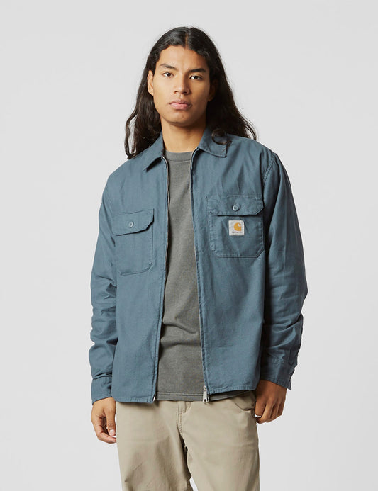 Veste chemise zippée Milford (ample) - Bleu minerai