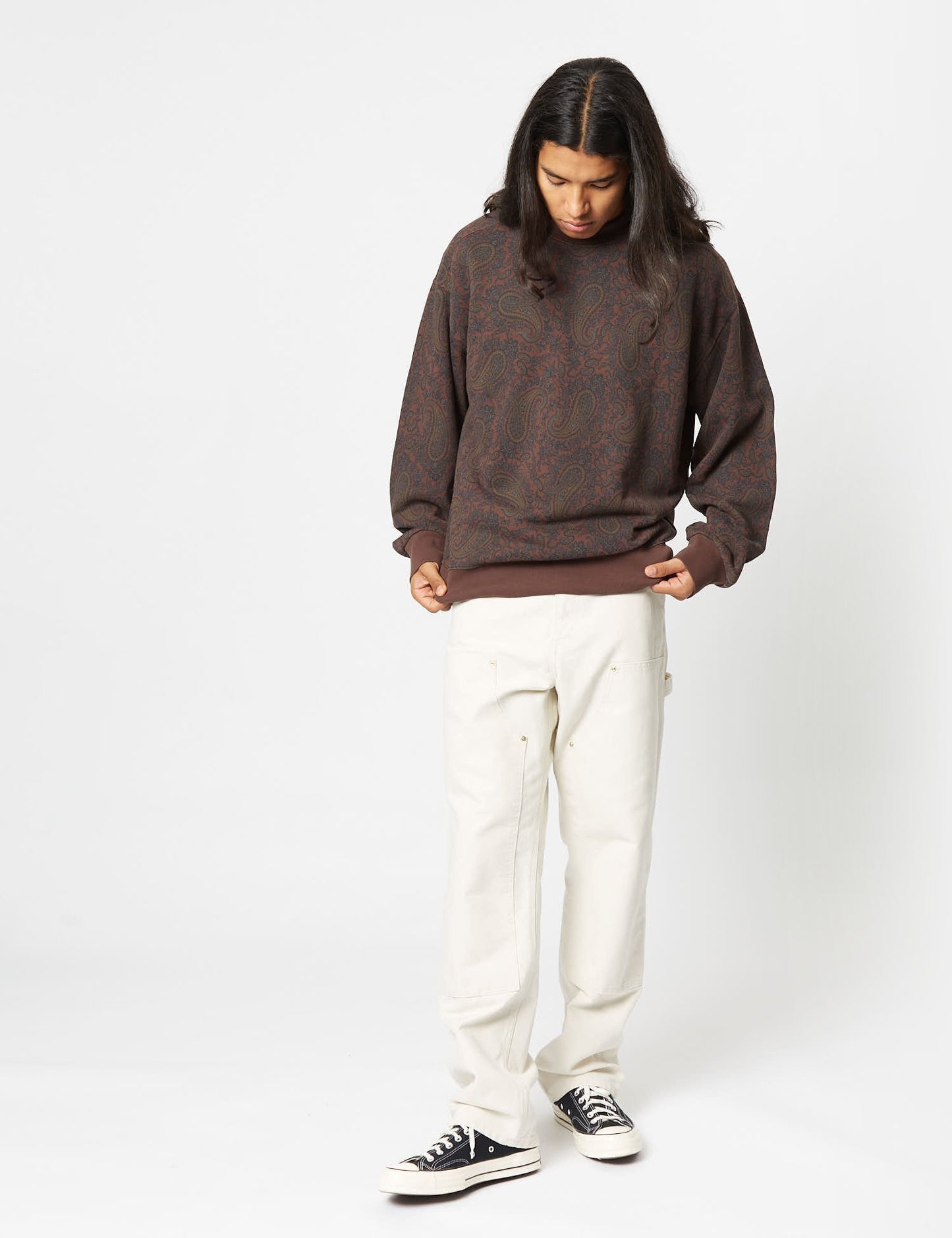 Paisley Sweatshirt (Paisley-Print) - Buckeye Brown