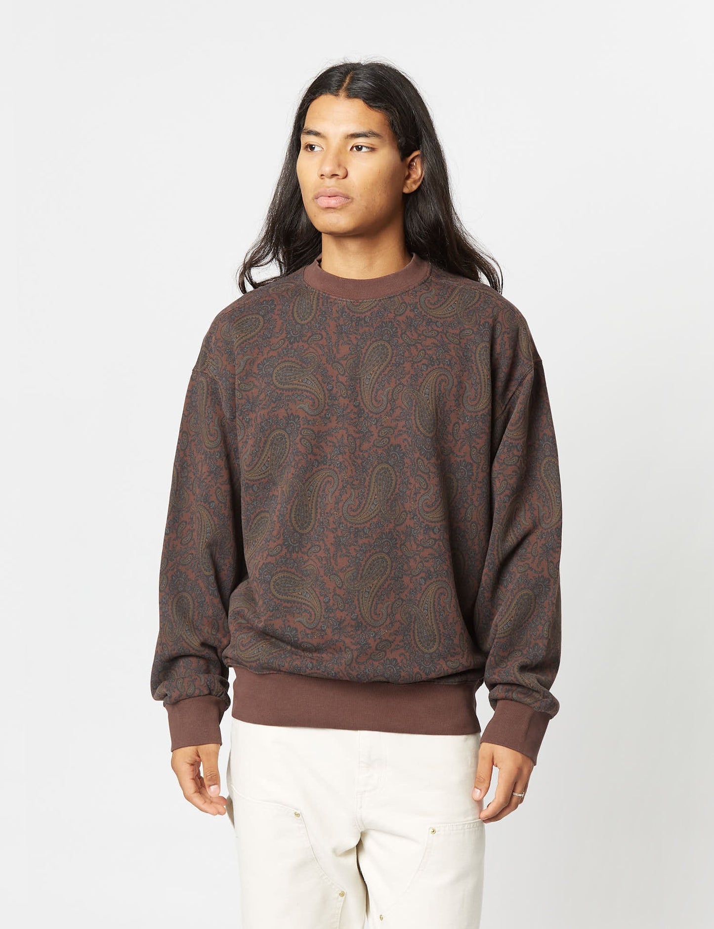 Paisley Sweatshirt (Paisley-Print) - Buckeye Brown