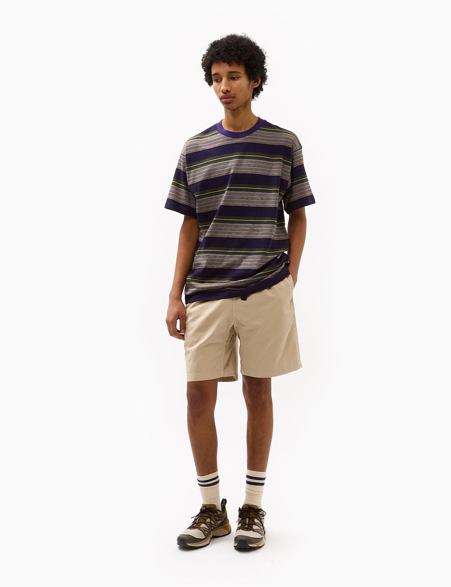 Coby Stripe T-Shirt (locker geschnitten) - Tyrian Purple