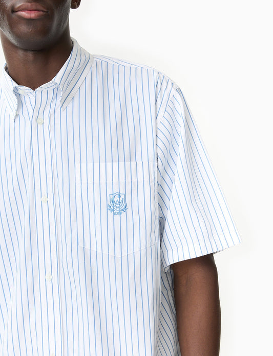 Kurzarmhemd Linus Streifen - Bleach Blue