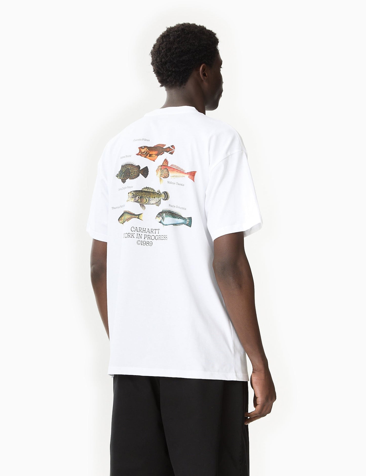 Fisch-T-Shirt (locker sitzend) – Schwarz