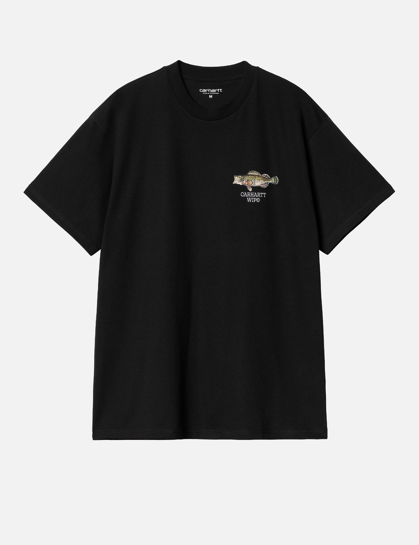 Fisch-T-Shirt (locker sitzend) – Schwarz