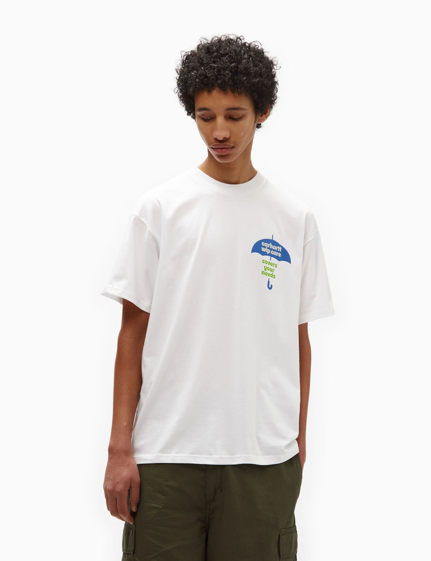 Cover-T-Shirt (locker sitzend) – Weiß