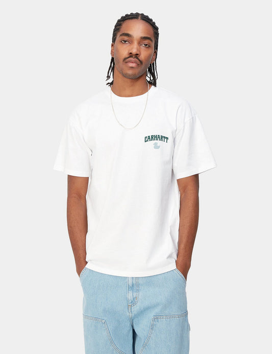 T-shirt Duckin' (Coupe ample) - Blanc teint en pièce