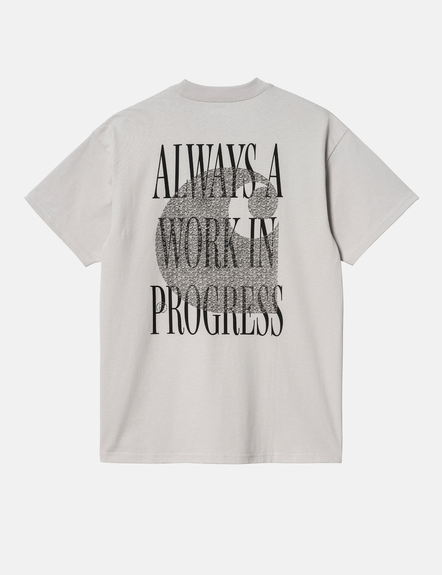 T-Shirt „Always a WIP“ (leger geschnitten) – Schwarz