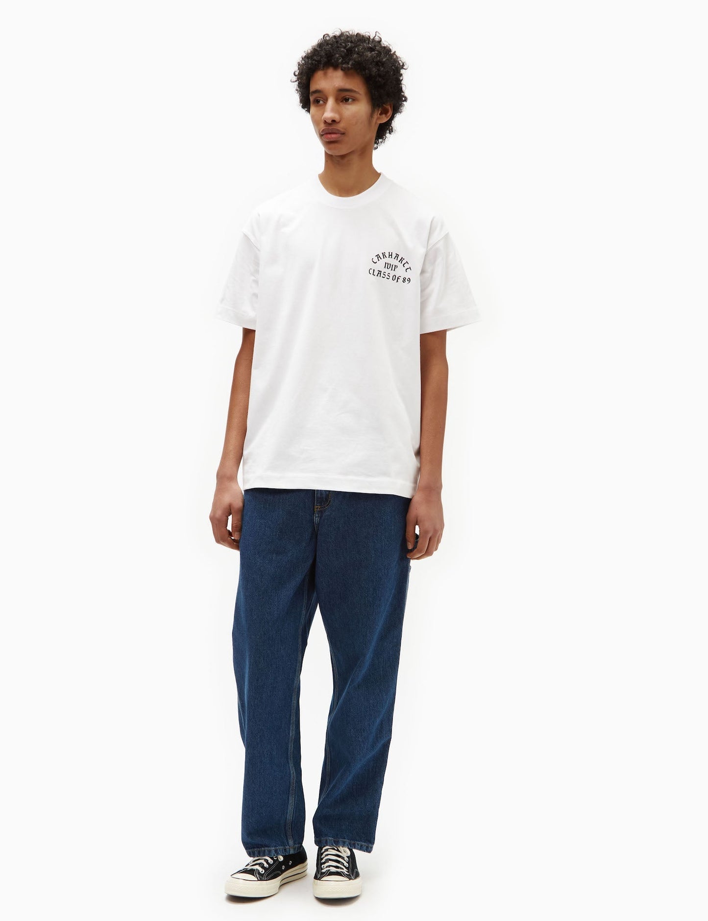 T-Shirt „Klasse von 89“ (locker geschnitten) – Weiß/Schwarz