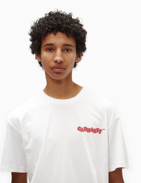 T-shirt Fast-food (Ample) - Blanc/Rouge