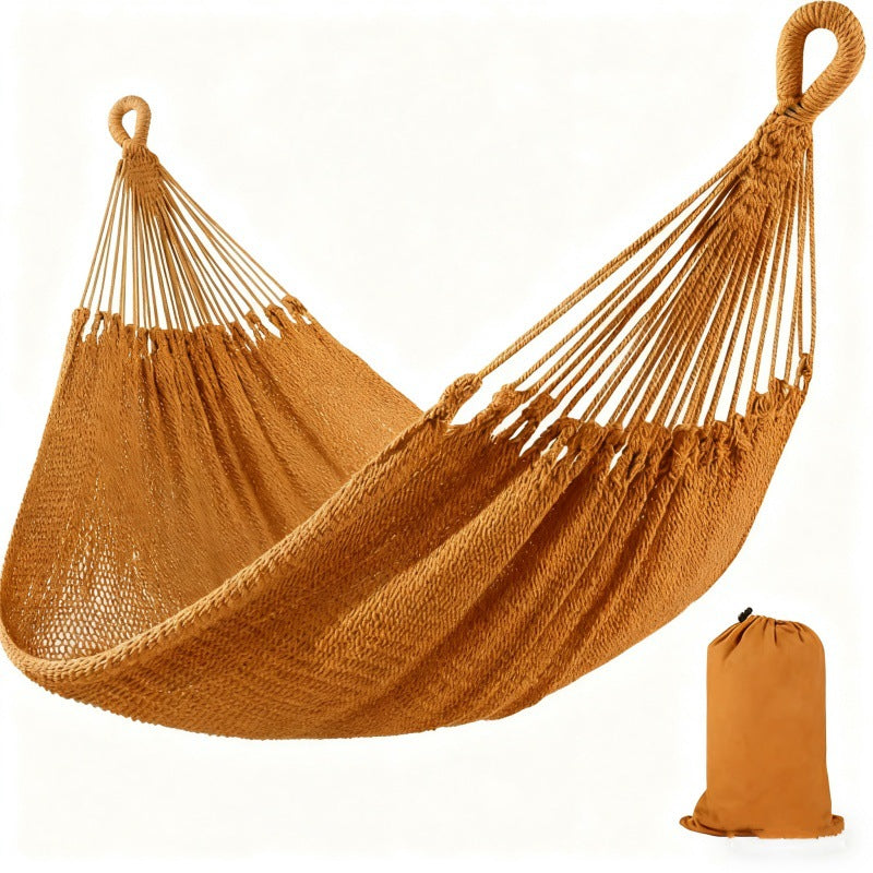 Hamac double en coton avec motif tressé à la main - Portable et respirant