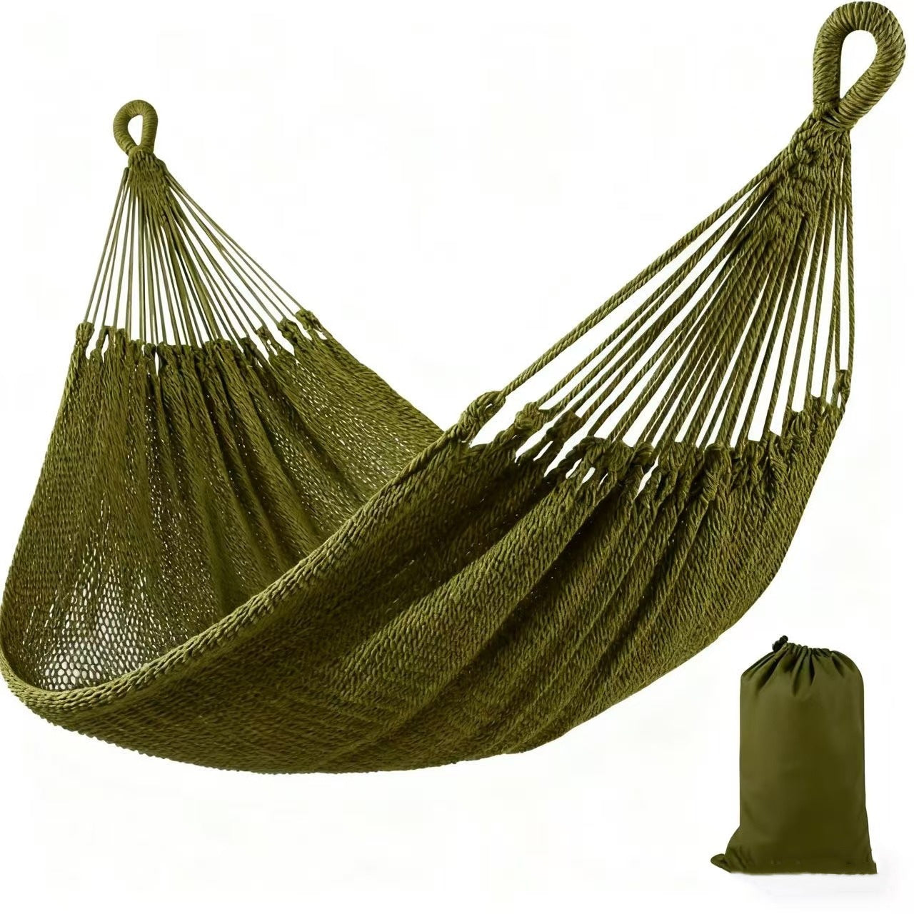 Hamac double en coton avec motif tressé à la main - Portable et respirant
