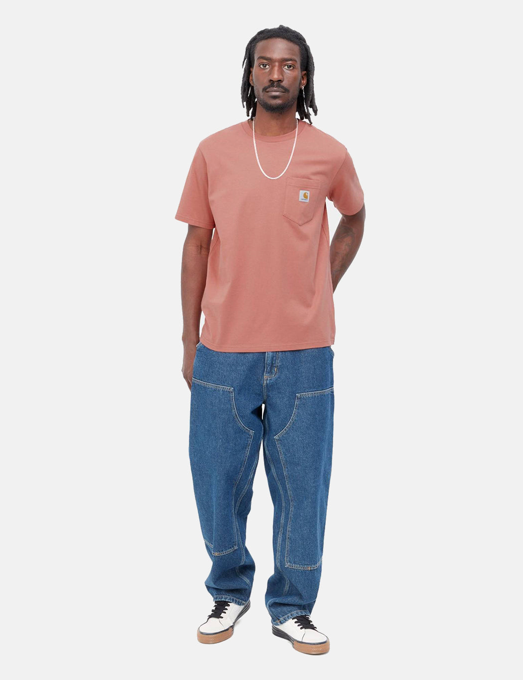 T-shirt à poche - Rose blush brumeux