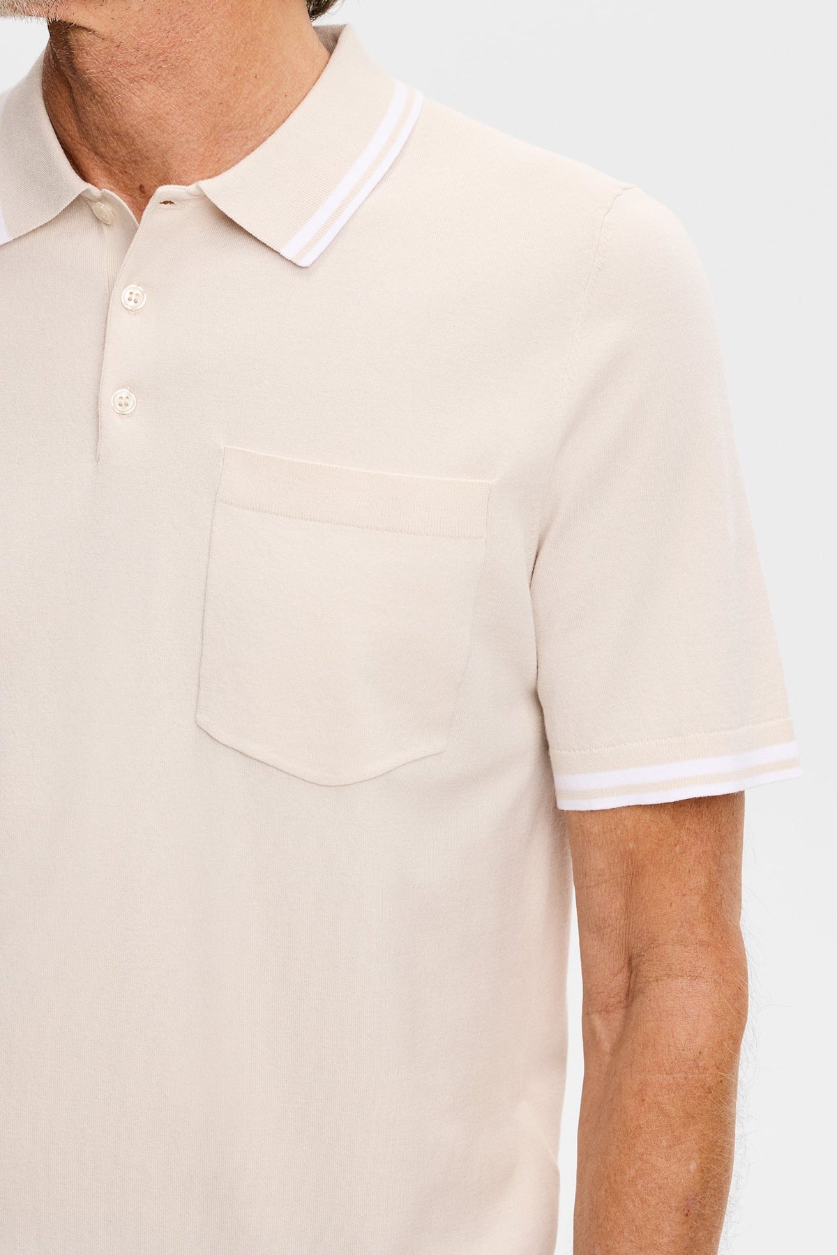 Ramon Knit SS Polo / Moonbeam