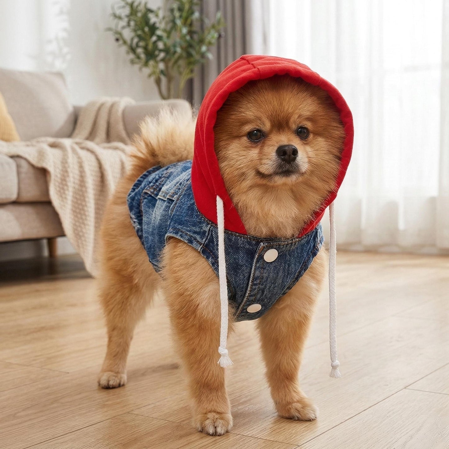 Personalized Name Denim Pet Hoodie Jacket | inCloth60