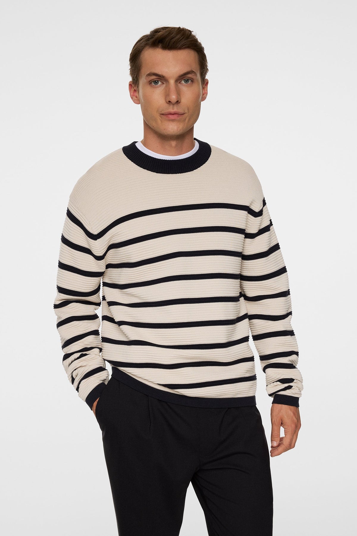 Sawyer Stripe Crew Neck / Moonbeam