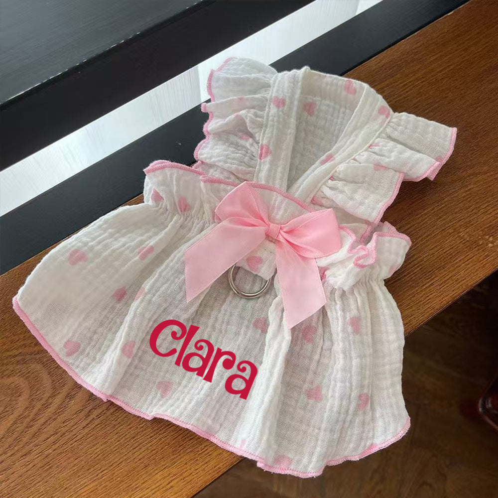 Personalized Pet Floral Bowknot Dress | inCloth38