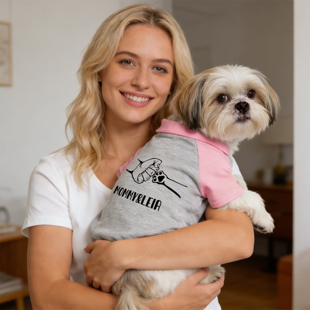Personalized Mother's Day Color-Block Pet T-shirt  | inCloth42