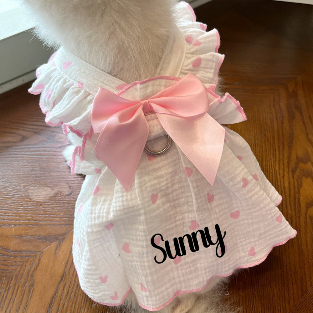 Personalized Pet Floral Bowknot Dress | inCloth38