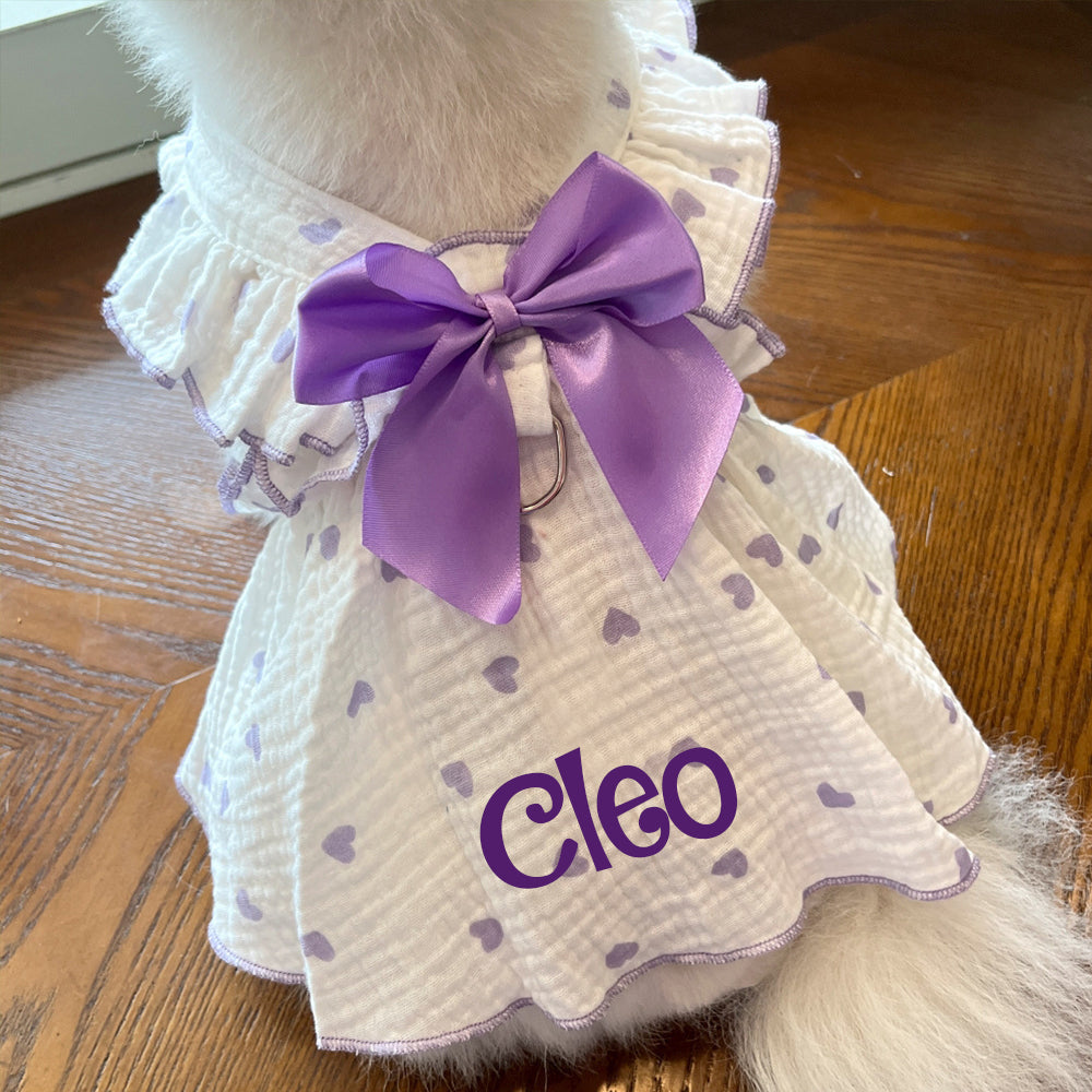 Personalized Pet Floral Bowknot Dress | inCloth38