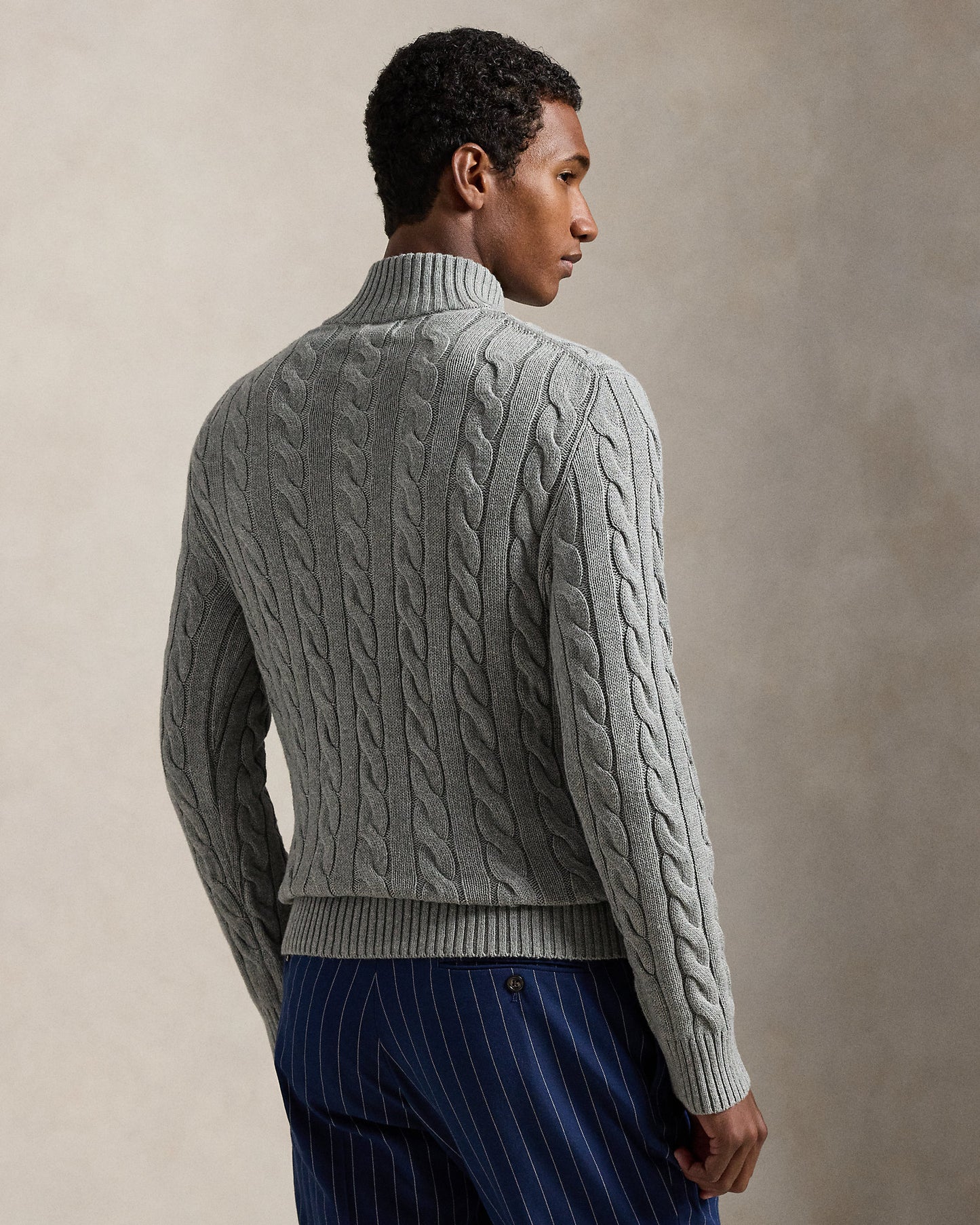 Cable-Knit Cotton Quarter-Zip Jumper
