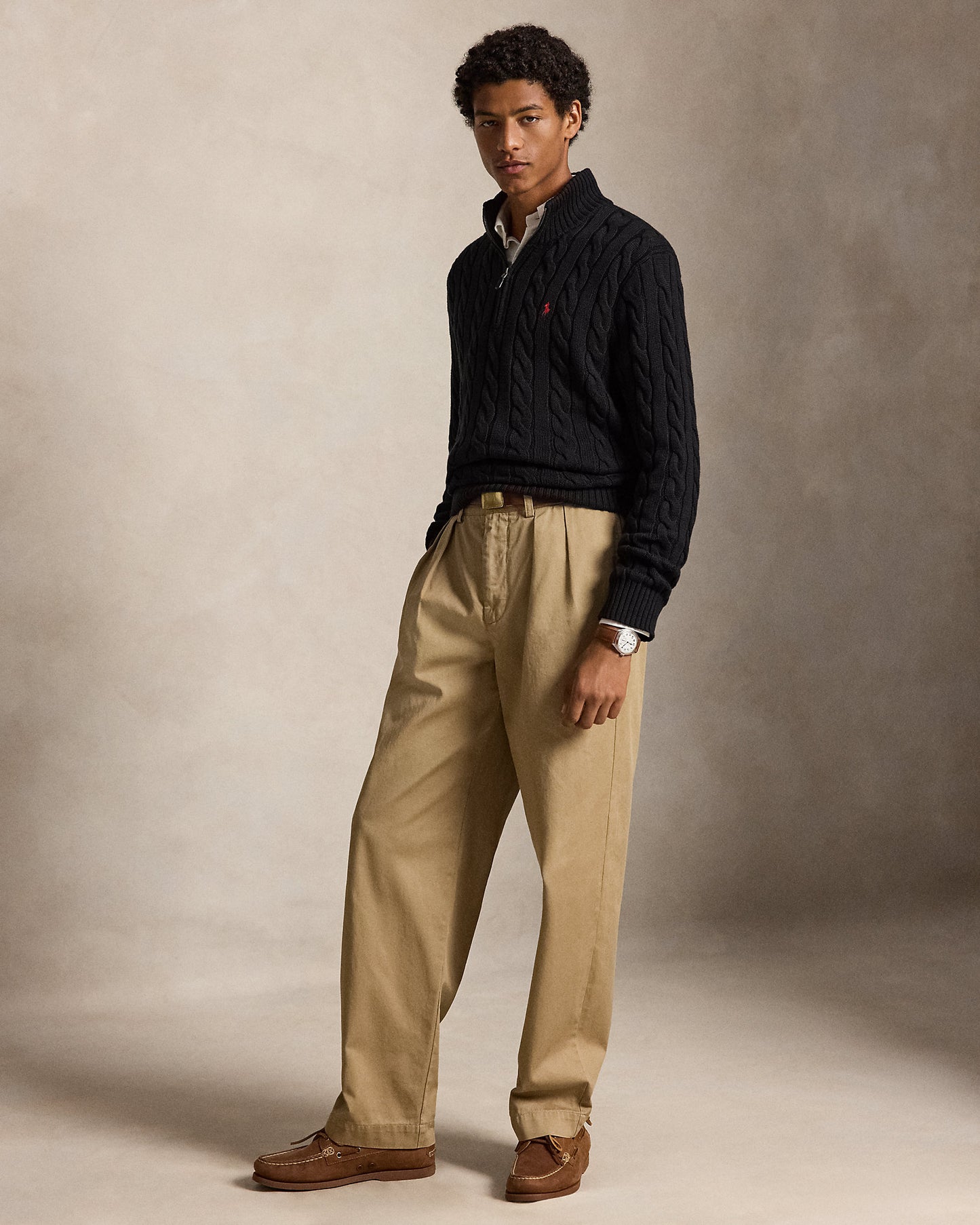 Cable-Knit Cotton Quarter-Zip Jumper