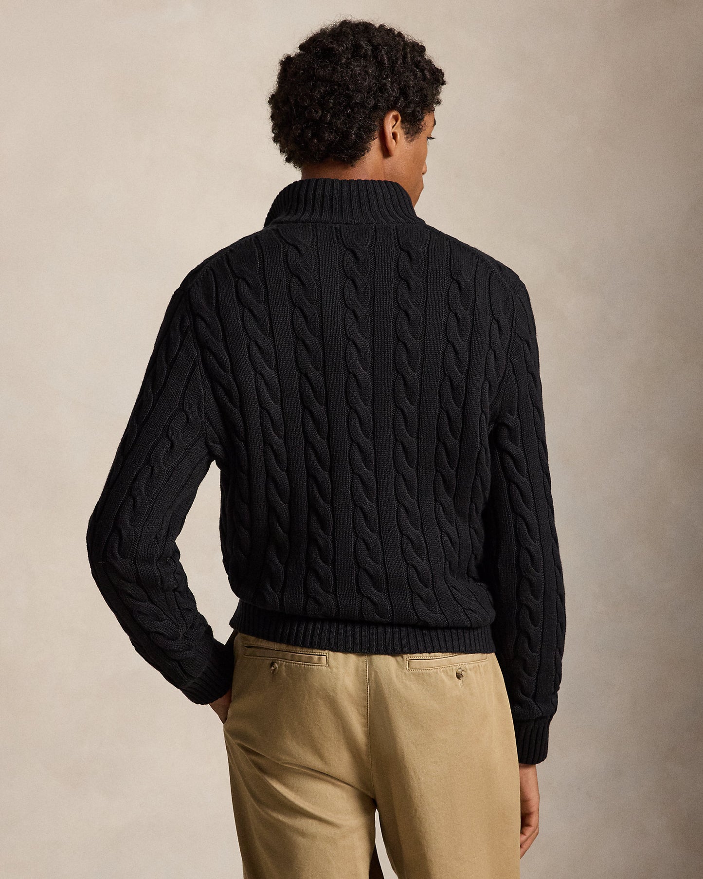 Cable-Knit Cotton Quarter-Zip Jumper