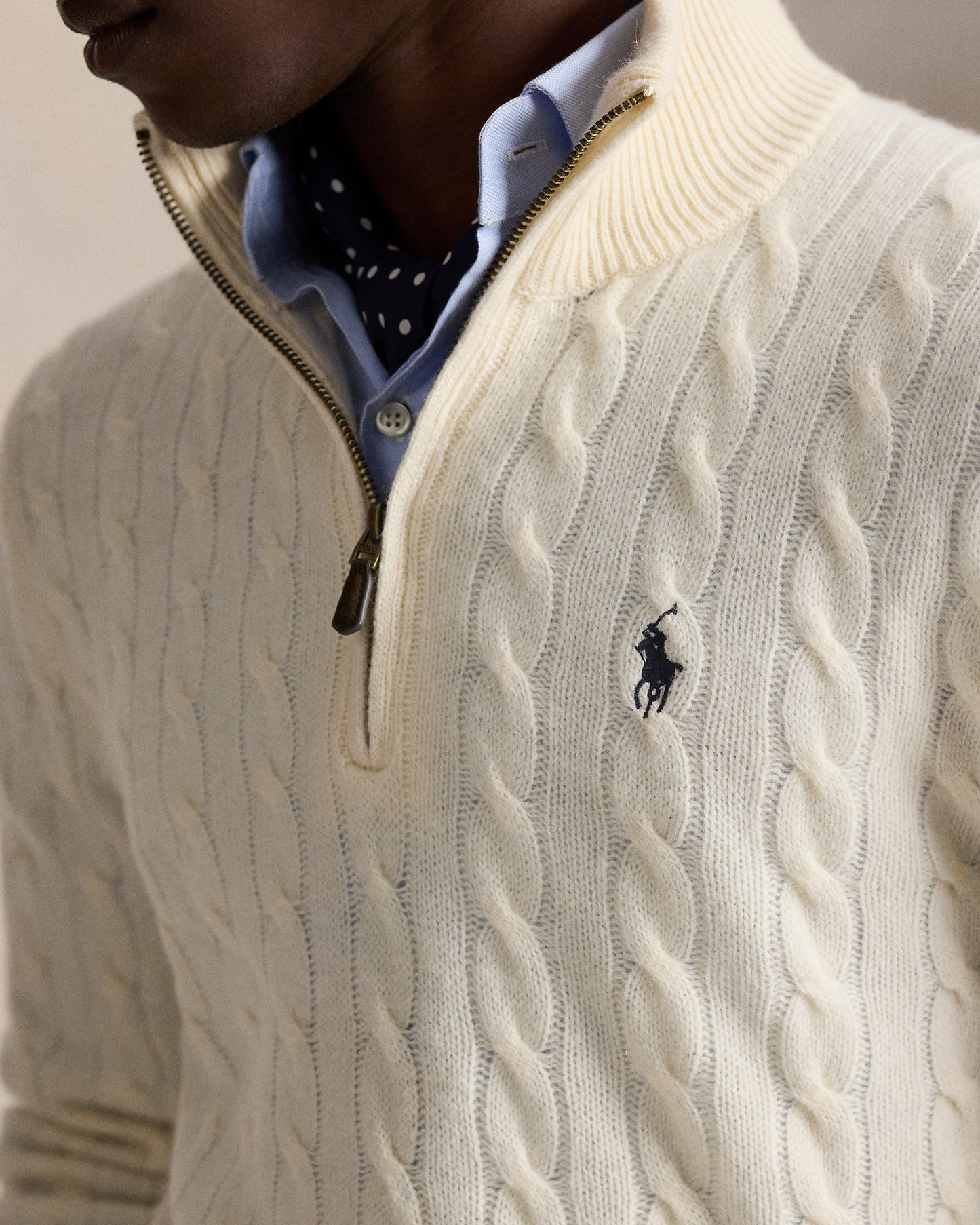 Cable-Knit Quarter-Zip Jumper