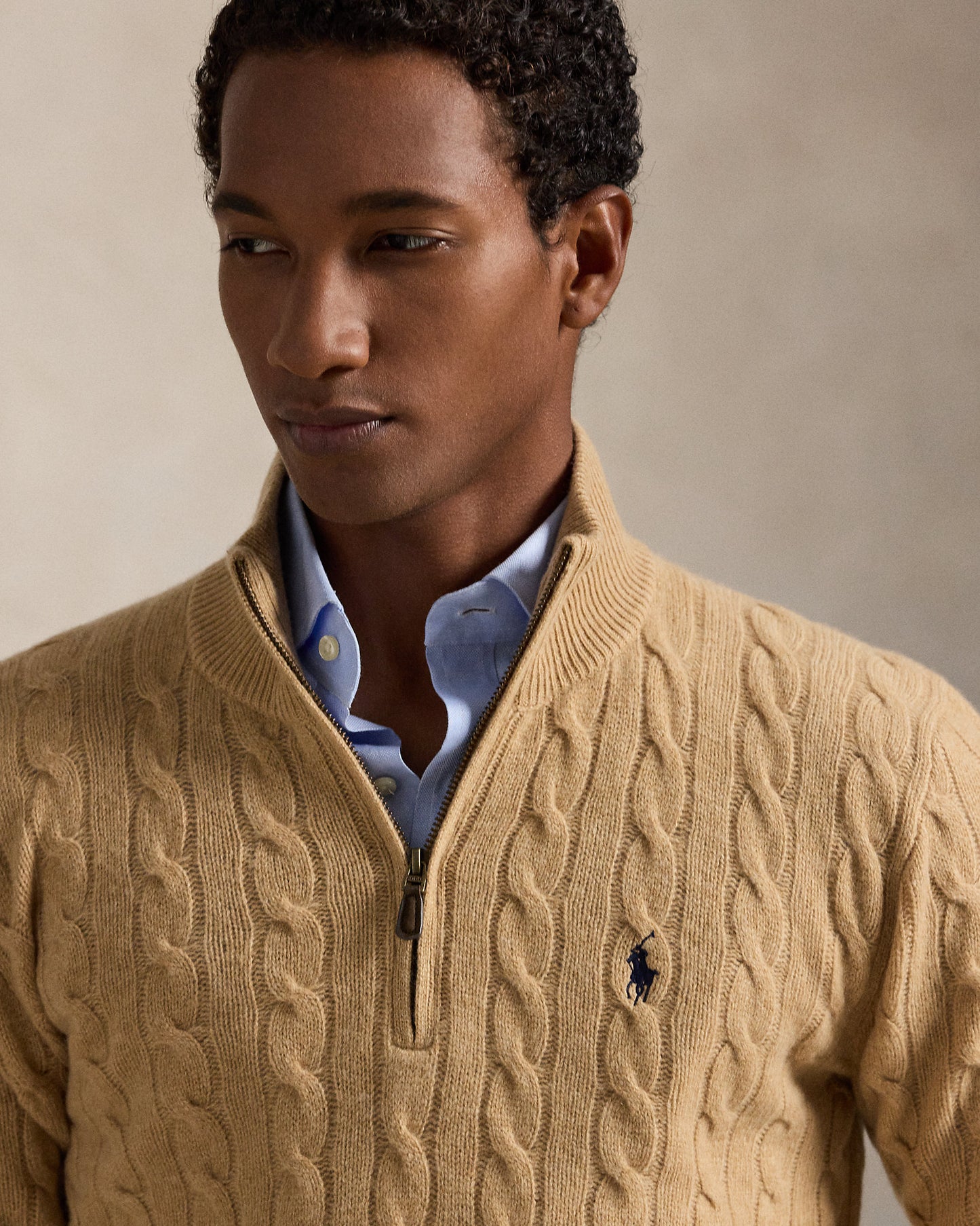 Cable-Knit Quarter-Zip Jumper