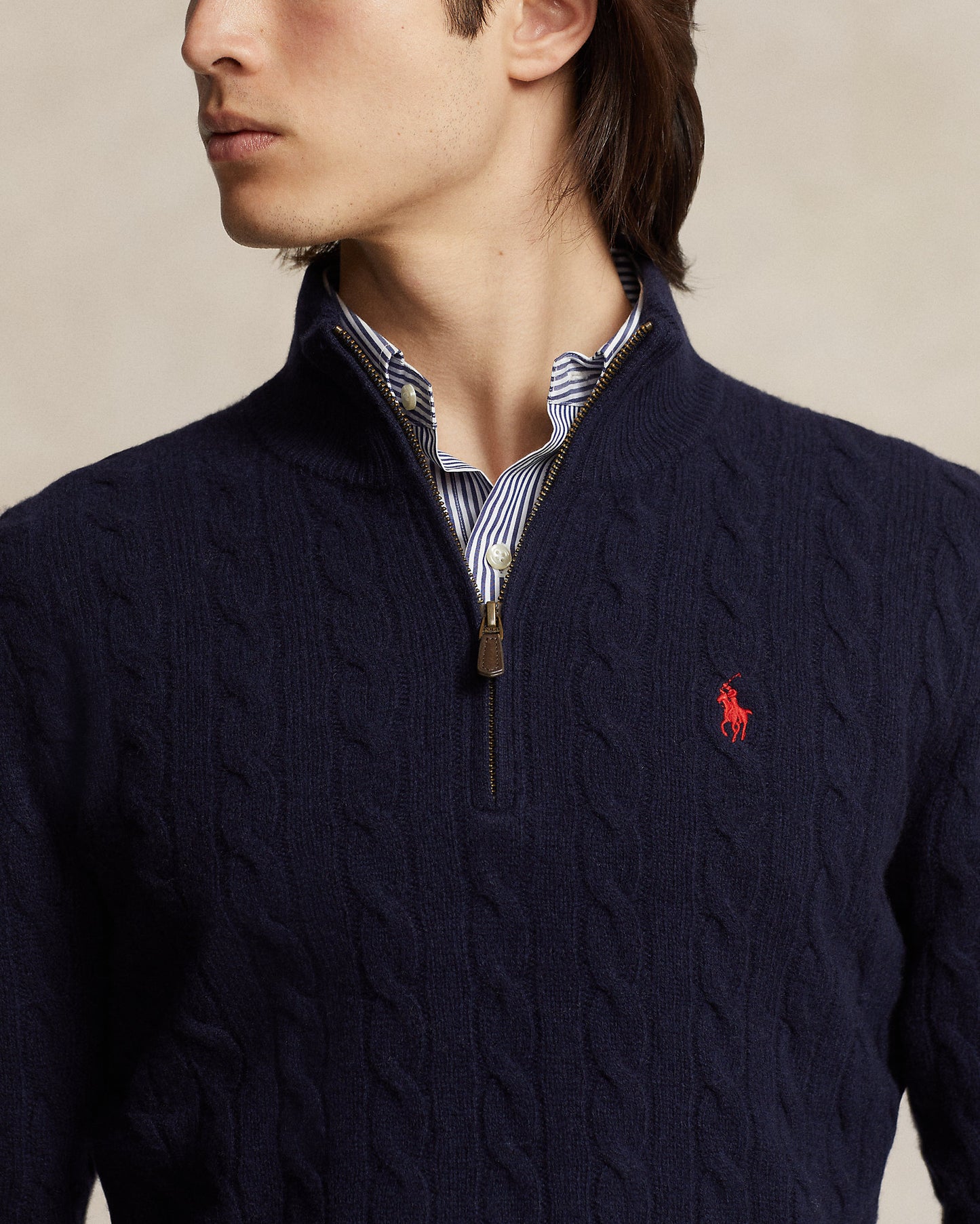 Cable-Knit Quarter-Zip Jumper