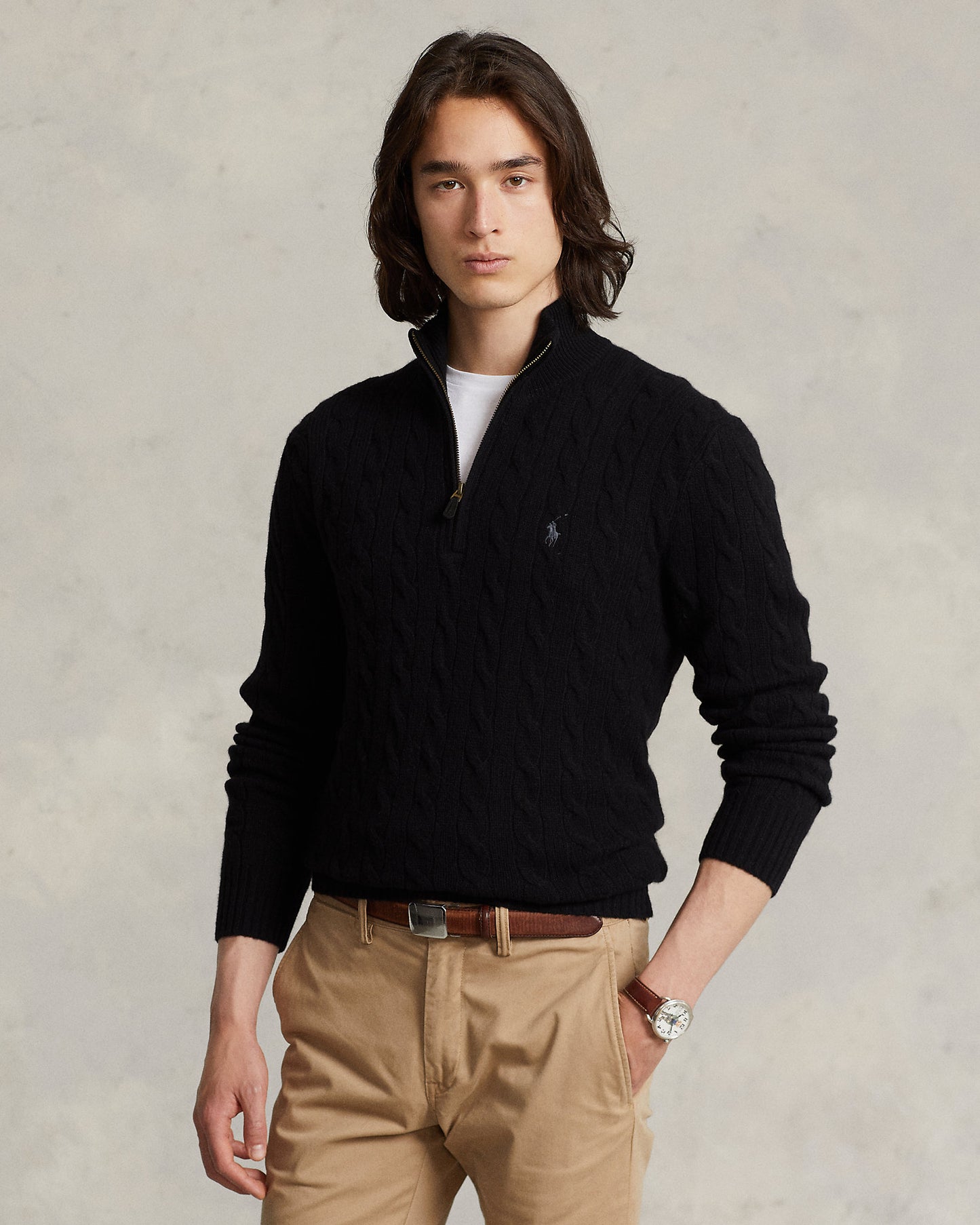 Cable-Knit Quarter-Zip Jumper