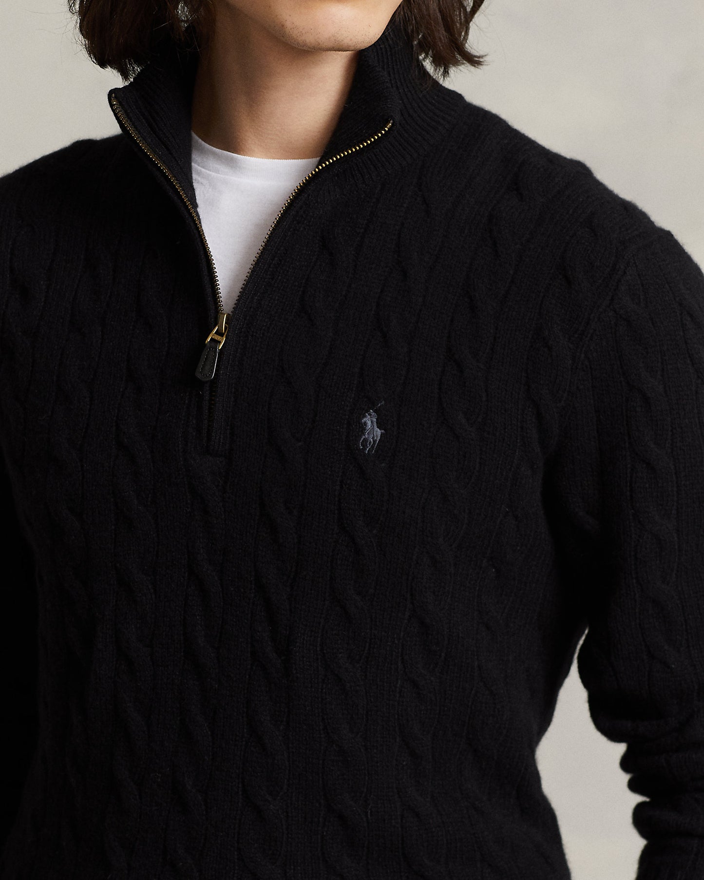 Cable-Knit Quarter-Zip Jumper
