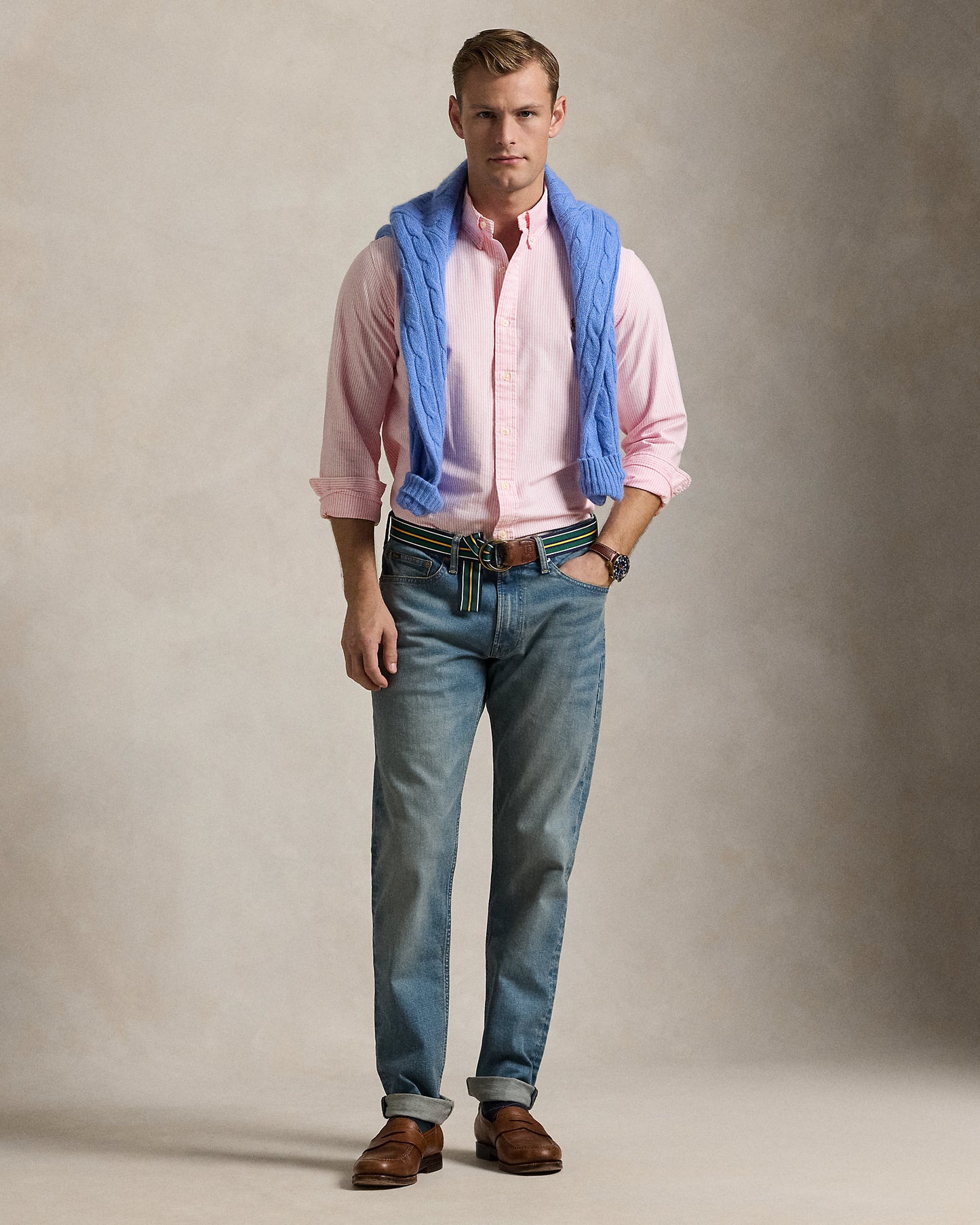 Custom Fit Striped Oxford Shirt