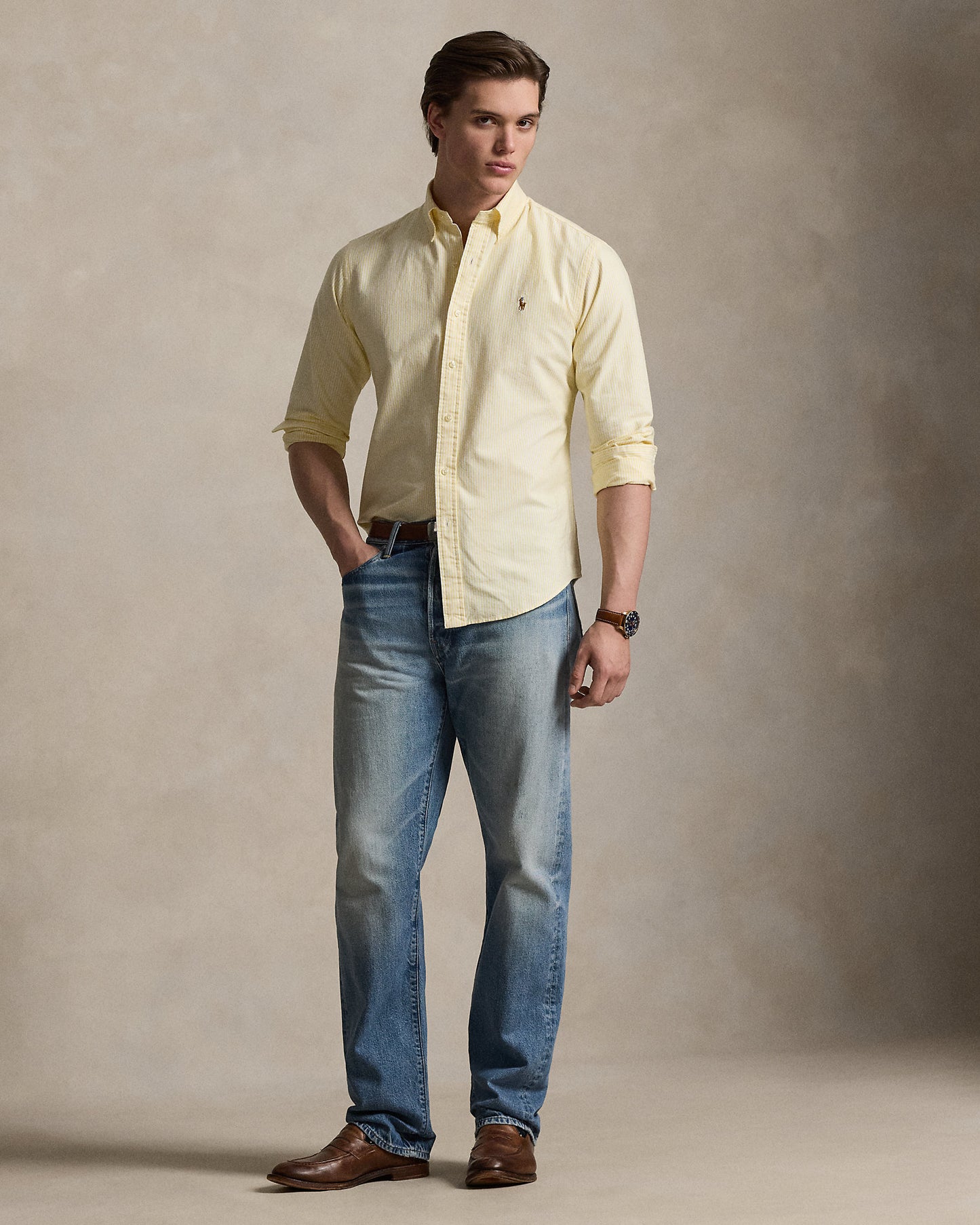 Custom Fit Striped Oxford Shirt