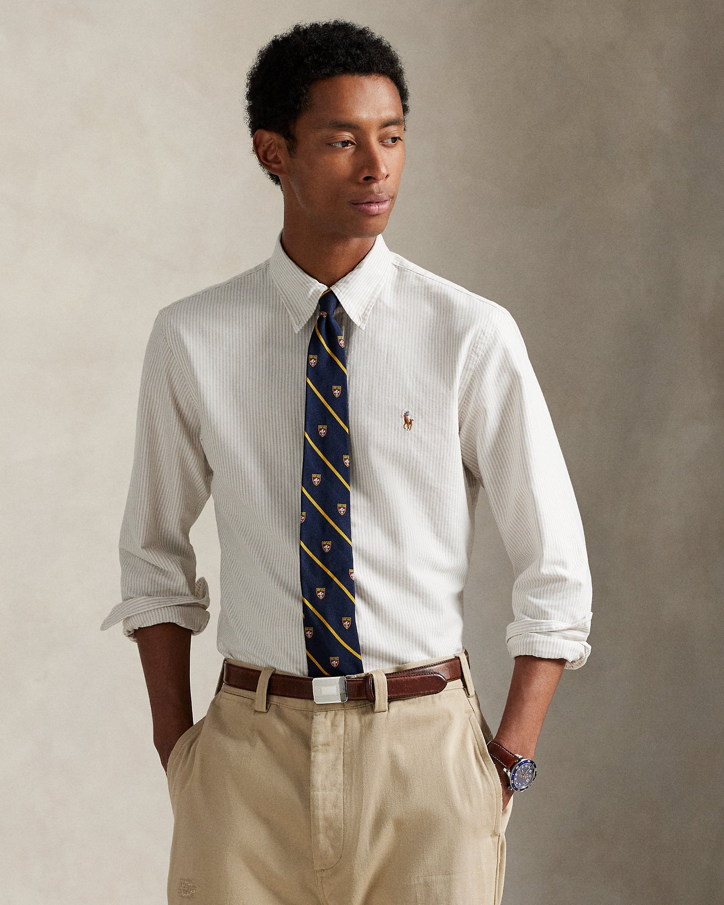 Custom Fit Striped Oxford Shirt