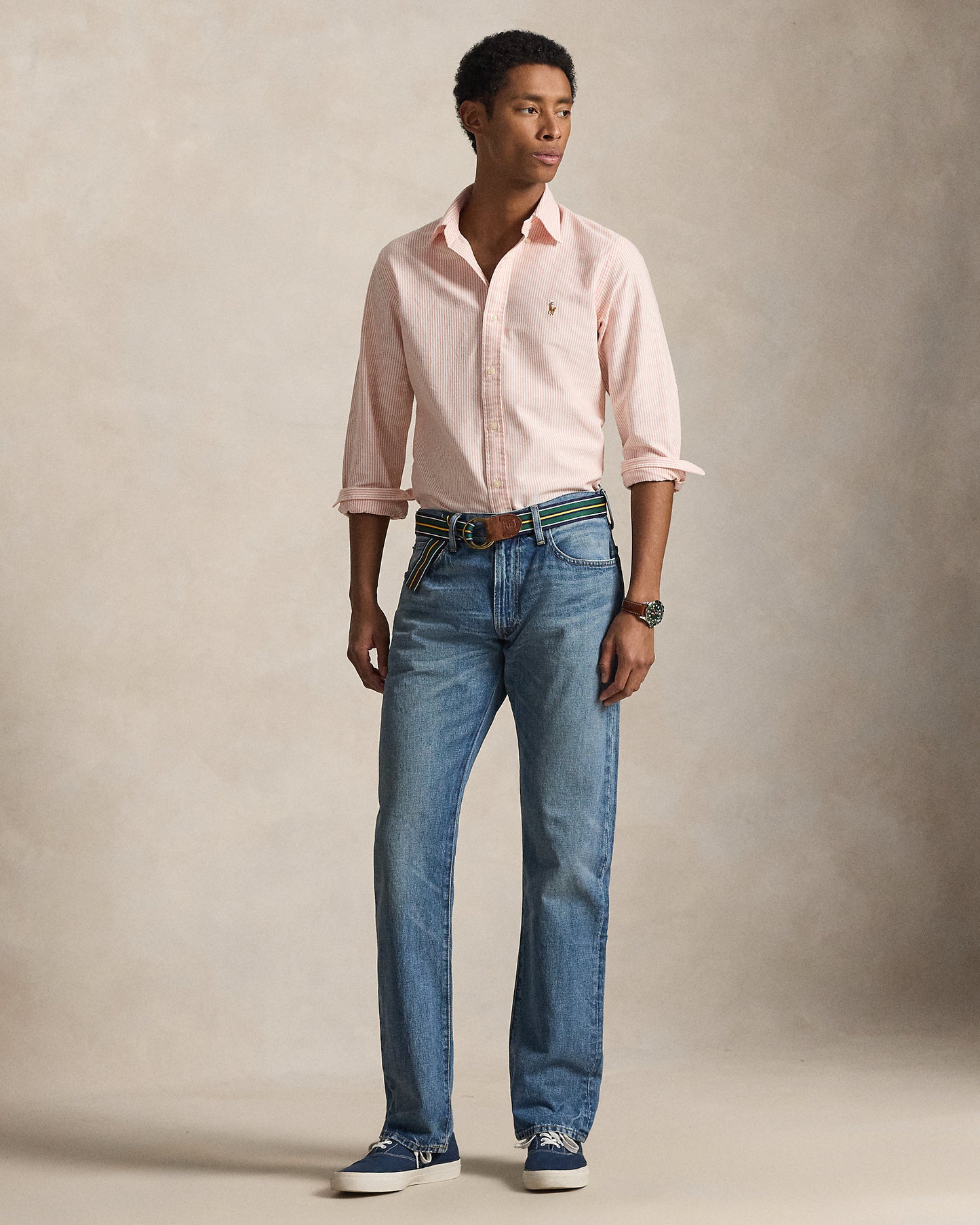 Custom Fit Striped Oxford Shirt