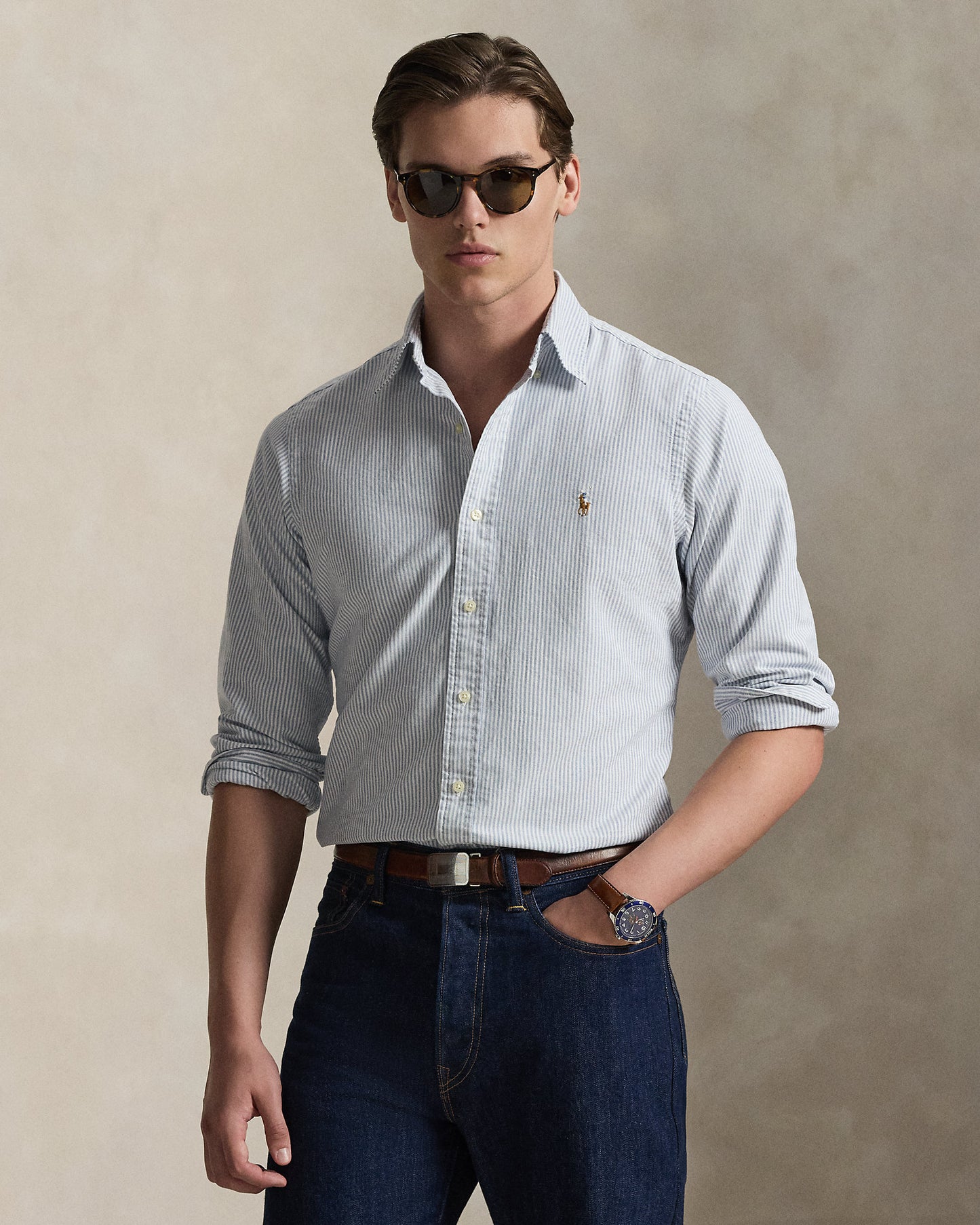 Custom Fit Striped Oxford Shirt