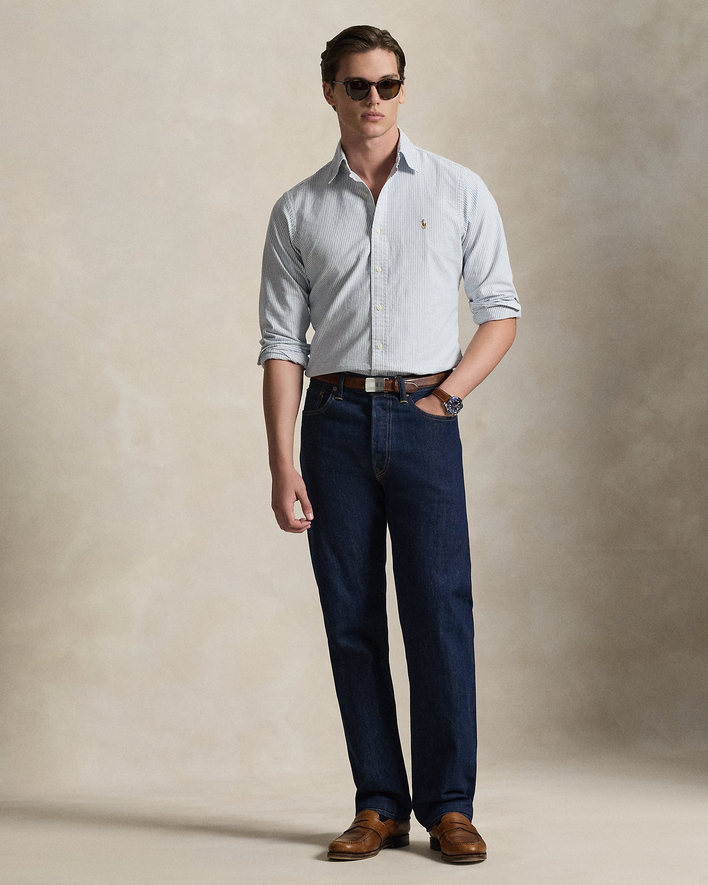 Custom Fit Striped Oxford Shirt