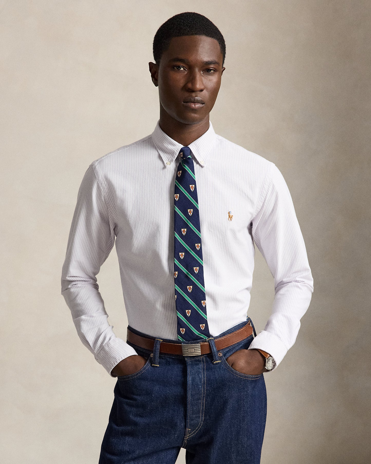 Custom Fit Striped Oxford Shirt